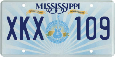 MS license plate XKX109