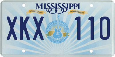 MS license plate XKX110