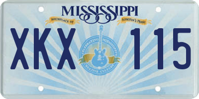 MS license plate XKX115