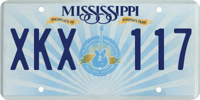 MS license plate XKX117
