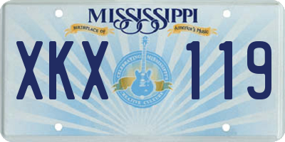 MS license plate XKX119