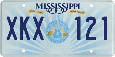 MS license plate XKX121