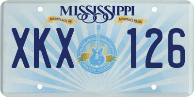 MS license plate XKX126