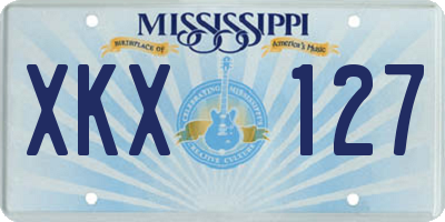 MS license plate XKX127