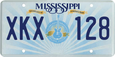 MS license plate XKX128