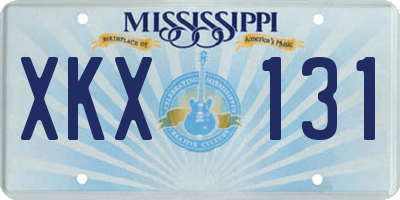 MS license plate XKX131