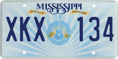 MS license plate XKX134
