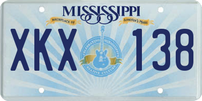 MS license plate XKX138