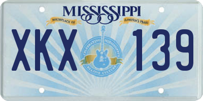 MS license plate XKX139