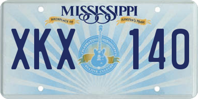 MS license plate XKX140