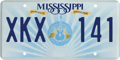 MS license plate XKX141
