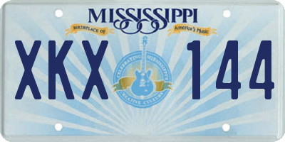 MS license plate XKX144