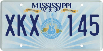 MS license plate XKX145