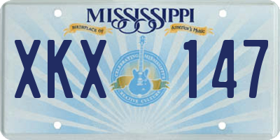 MS license plate XKX147