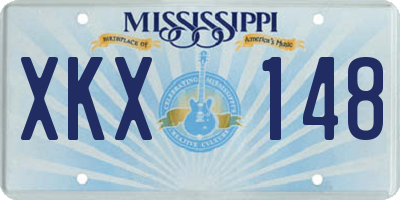 MS license plate XKX148