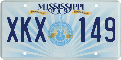 MS license plate XKX149