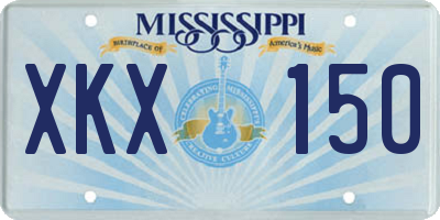 MS license plate XKX150