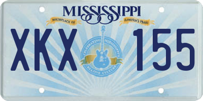 MS license plate XKX155