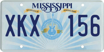 MS license plate XKX156