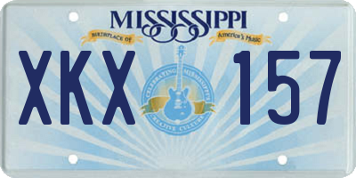 MS license plate XKX157