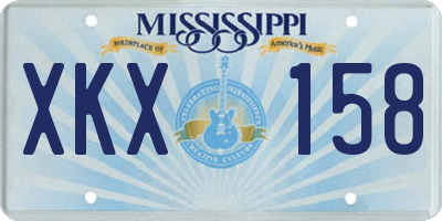 MS license plate XKX158