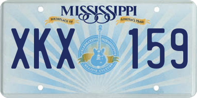 MS license plate XKX159