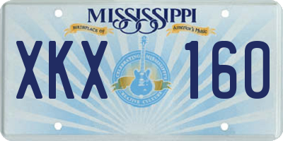MS license plate XKX160