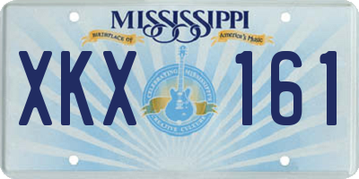MS license plate XKX161