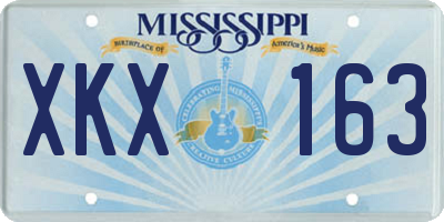 MS license plate XKX163