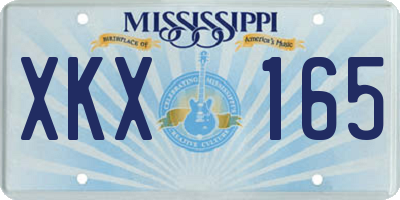 MS license plate XKX165
