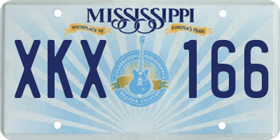 MS license plate XKX166