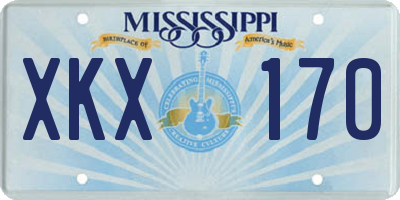 MS license plate XKX170