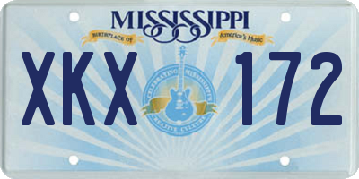 MS license plate XKX172