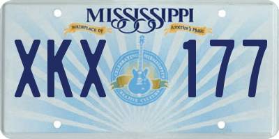 MS license plate XKX177