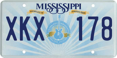 MS license plate XKX178