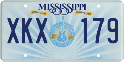 MS license plate XKX179