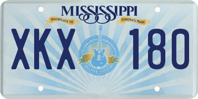 MS license plate XKX180