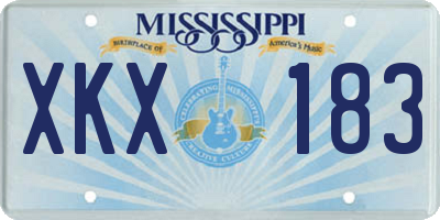 MS license plate XKX183