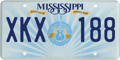 MS license plate XKX188