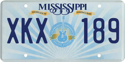 MS license plate XKX189