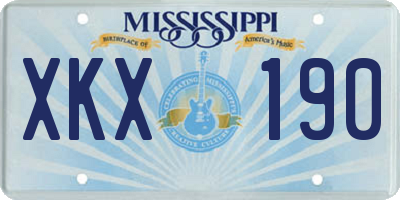 MS license plate XKX190