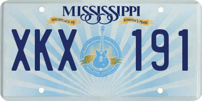 MS license plate XKX191