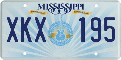 MS license plate XKX195
