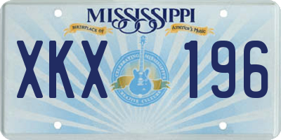 MS license plate XKX196