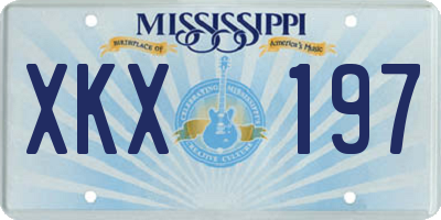 MS license plate XKX197