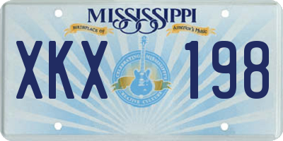 MS license plate XKX198