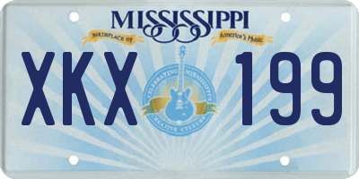 MS license plate XKX199
