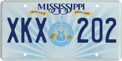 MS license plate XKX202