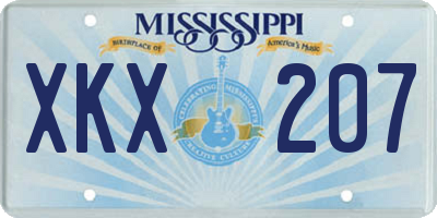 MS license plate XKX207