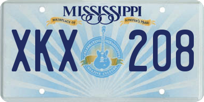 MS license plate XKX208
